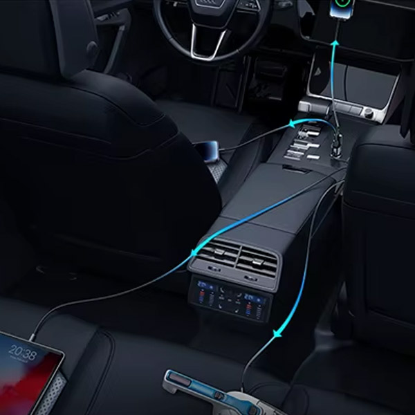 9-í-1 fjöltengi í bíl (3x sígarettukveikjari & 6x USB raufar (5x USB-C & 1x USB-A - Allt að 210W - Image 4