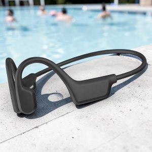 G2 þráðlaus beinleiðni (bone conduction) heyrnartól fyrir sund, vatnasport og hreyfingu. IP68 vatnsvörn, Bluetooth 6.0, 8GB innra minni fyrir MP3 spilun og allt að 7 klst. spilunartíma